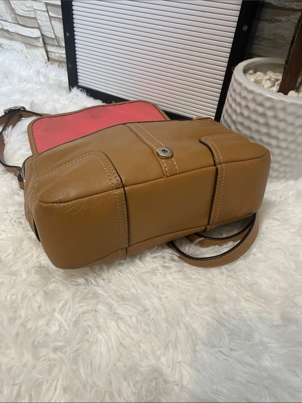 COACH Hadley Leather Field Shoulder Bag In Leather Natural - Picture 5 of 15